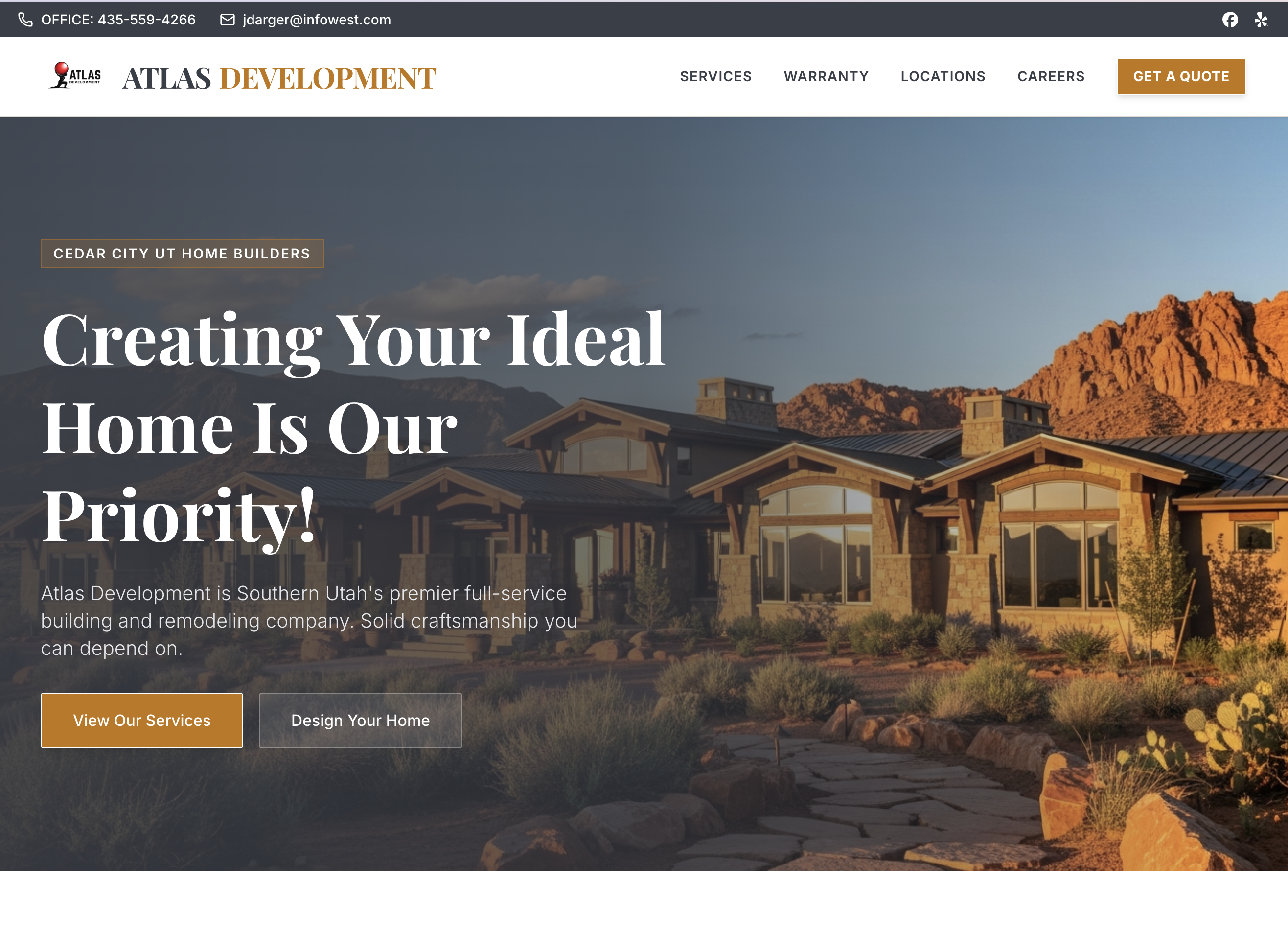 Atlas Development website screenshot