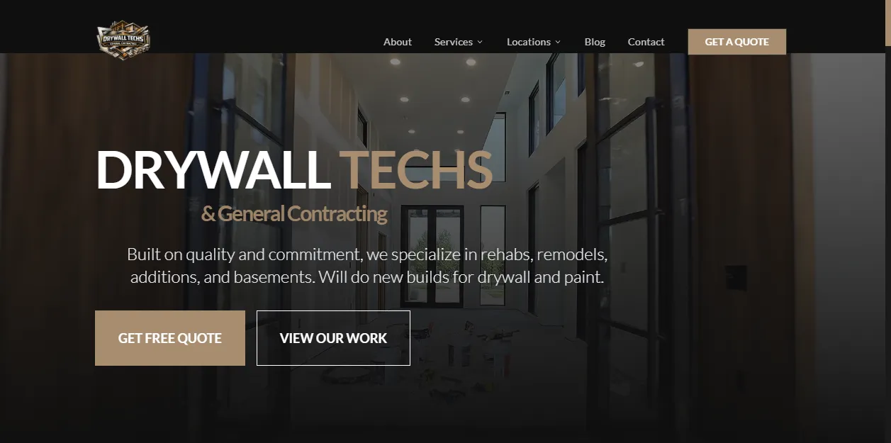 Drywall Techs website screenshot