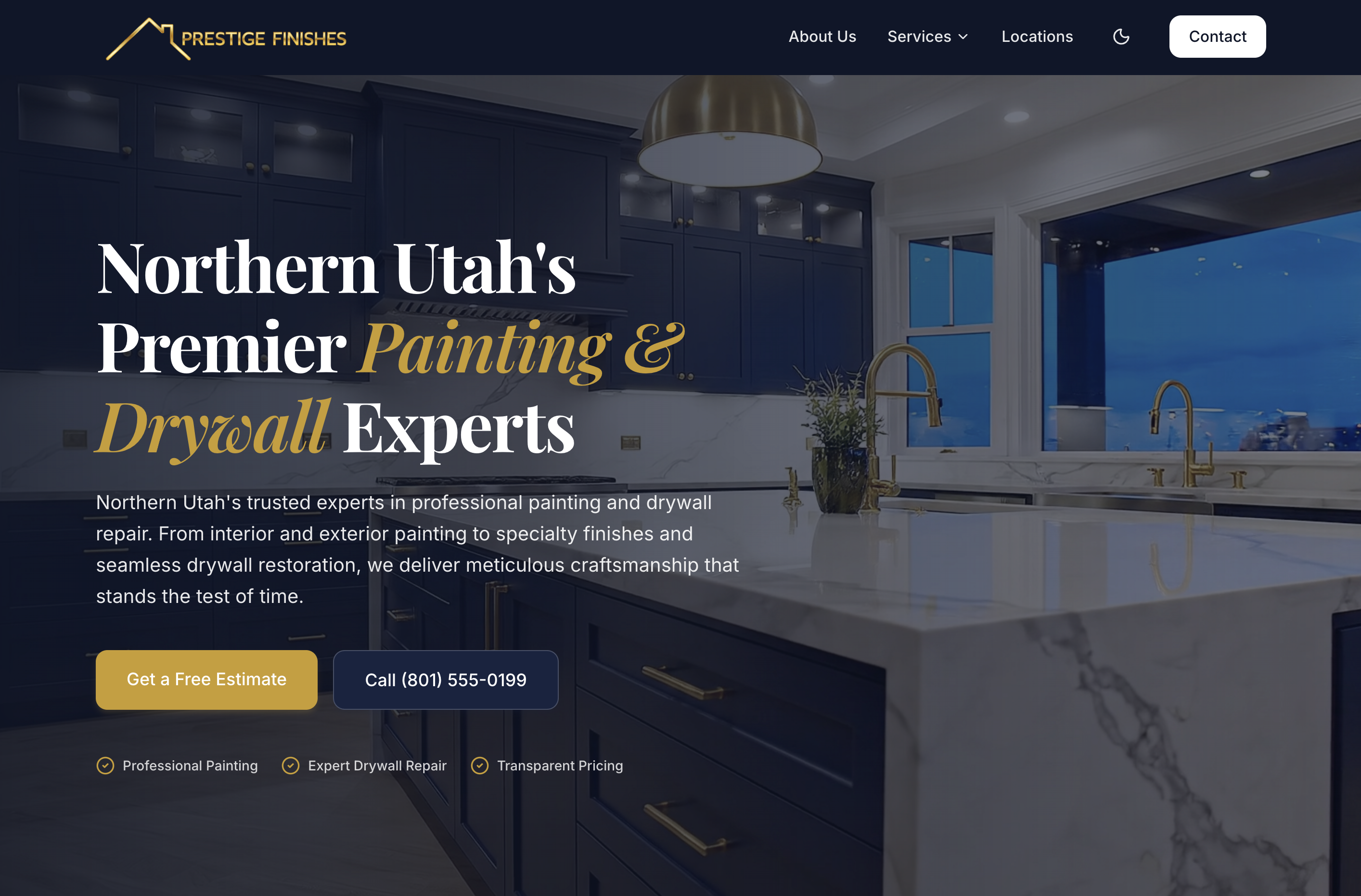 Prestige Finishes website screenshot
