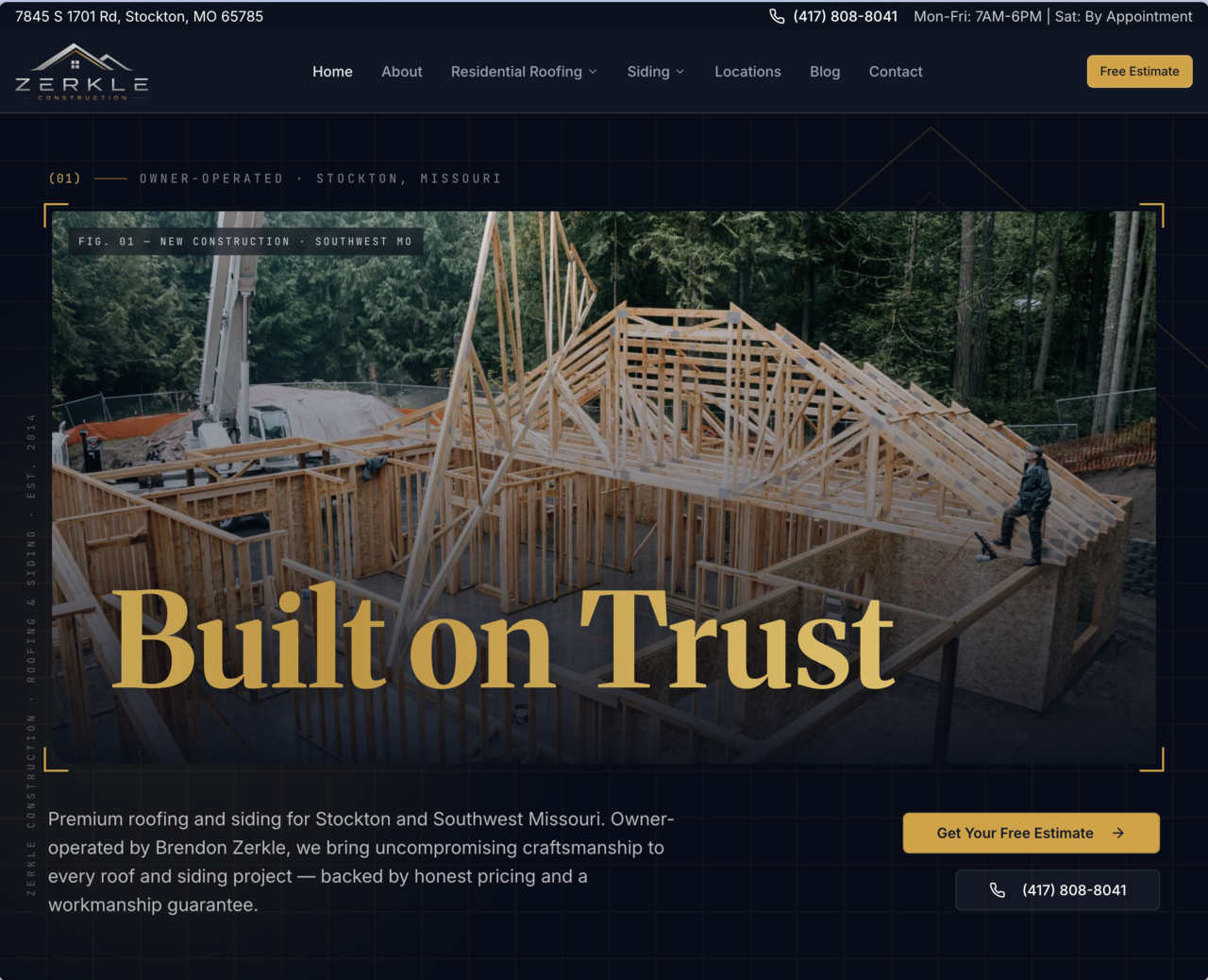 Zerkle Construction - Smart Website by InfuseAI